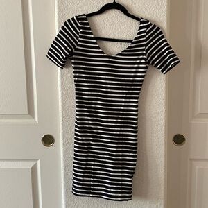 H&M striped bodycon dress